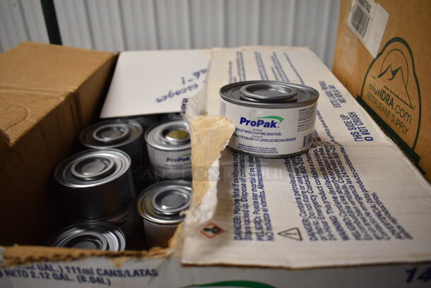 ALL ONE MONEY! Lot of Pro Pak Chafing Dish Fuel Cans!