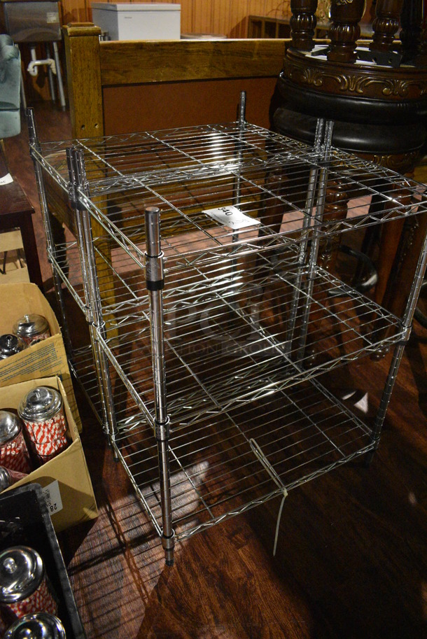 2 Chrome Finish 3 Tier Metro Style Shelving Units. 23x13x31. 2 Times Your Bid! (lounge) - Image 2 of 3