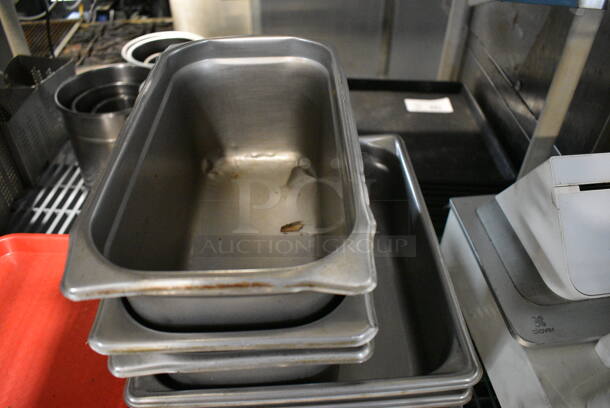 ALL ONE MONEY! Lot of 6 Various Stainless Steel Drop In Bins. Includes 1/2x6 - Image 3 of 3
