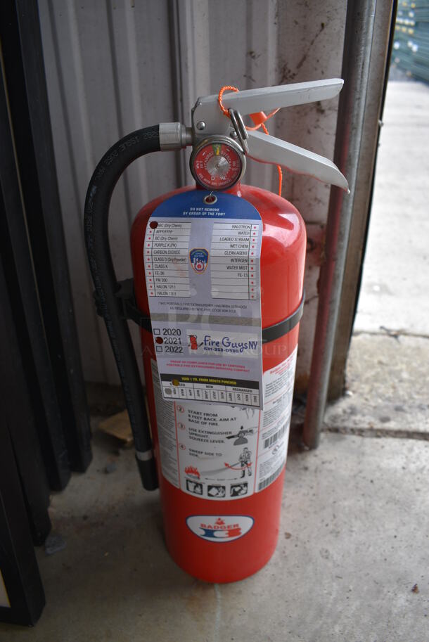 Badger Dry Chemical Fire Extinguisher. 7x6x19