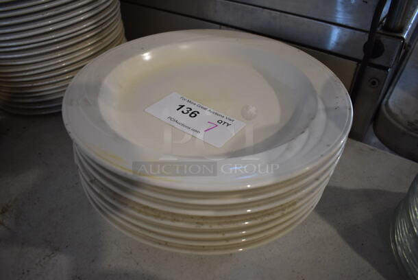 7 White Ceramic Pasta Plates. 12x12x2. 7 Times Your Bid!  - Image 2 of 3