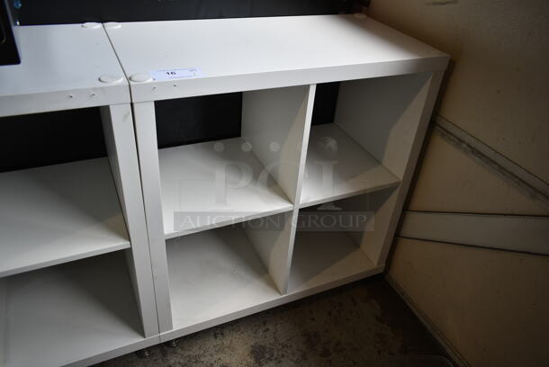 White 4 Cubby / Compartment Shelving Unit. - Image 2 of 4