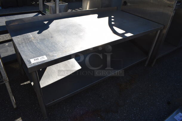 Stainless Steel Table w/ Under Shelf and Back Splash. 60x30x26 - Image 1 of 4