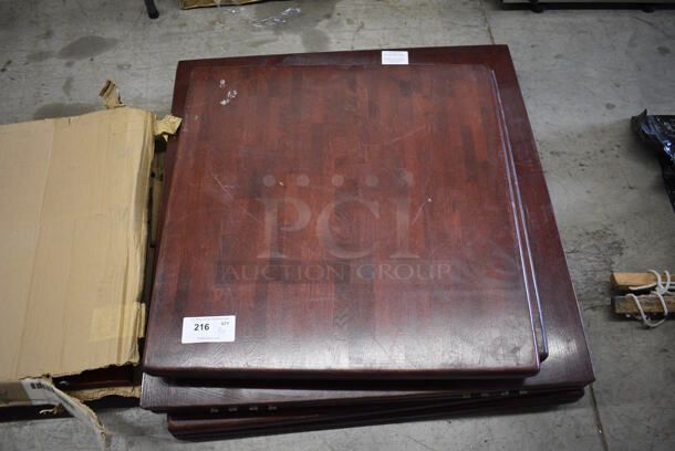 5 Various Wood Pattern Tabletops. Includes 30x30x2. 5 Times Your Bid!