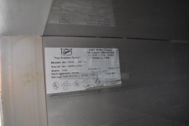 Duke Model RUF-48M Stainless Steel Commercial 2 Door Work Top Counter Cooler w/ Wood Pattern Doors. 120 Volts, 1 Phase. 48x30x40. Tested and Powers On But Temps at 47 Degrees - Image 5 of 5