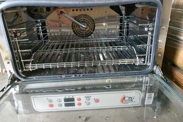 BRAND NEW SCRATCH AND DENT! Cooking Performance Group CPG 351COHD3A Stainless Steel Countertop Half Size Electric Powered Convection Oven. See Pictures for Broken Glass on Door. 110 Volts, 1 Phase. Tested and Working! - Image 7 of 10