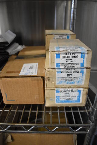 ALL ONE MONEY! Lot of 7 Boxes of Nails / Brads Including 1-1/2" and 2"