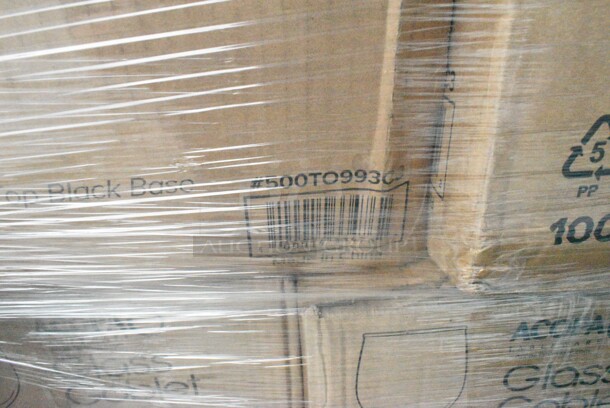 PALLET LOT of 40 BRAND NEW Boxes Including 2 Box 500TO993C3 Choice 9" x 9" x 3" Microwaveable 3-Compartment Black / Clear Plastic Hinged Container - 100/Case, 2 Box 5535411 Acopa 11.5 oz. Customizable Glass Goblet - 12/Case, 130BKFKSNX500 Choice Black Extra Heavy Weight Wrapped Plastic Cutlery Pack with Napkin - 500/Case, 5001TPJ Lavex 1-Ply 1400' Universal Jumbo Toilet Paper Roll with 9" Diameter - 12/Case, 4 Box 966UPWIDEB OneUp by Choice White 2-Ply Wide Interfold 6 1/2" x 8 1/2" Dispenser Napkin - 6000/Case, 43309LPIE100 Choice 9" Clear Hinged Low Pie Container - 100/Case, 2 Box 2 Box 130HBKCUTFW Visions Individually Wrapped Black Heavy Weight Plastic Fork - 1000/Case, 3 Box 130BKFORKH Choice Black Heavy Weight Plastic Fork - 1000/Case, 500LFLAT5 Choice Lids. 40 Times Your Bid! - Image 2 of 12