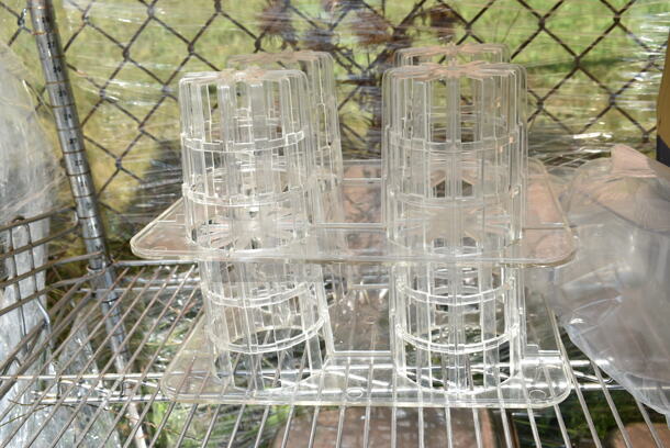 Chrome Finish 4 Tier Shelving Unit on Commercial Casters w/ Contents Including Stainless Steel Drop In Bins, Iced Tea Holder Dispenser. BUYER MUST DISMANTLE. PCI CANNOT DISMANTLE FOR SHIPPING. PLEASE CONSIDER FREIGHT CHARGES.  - Image 10 of 12
