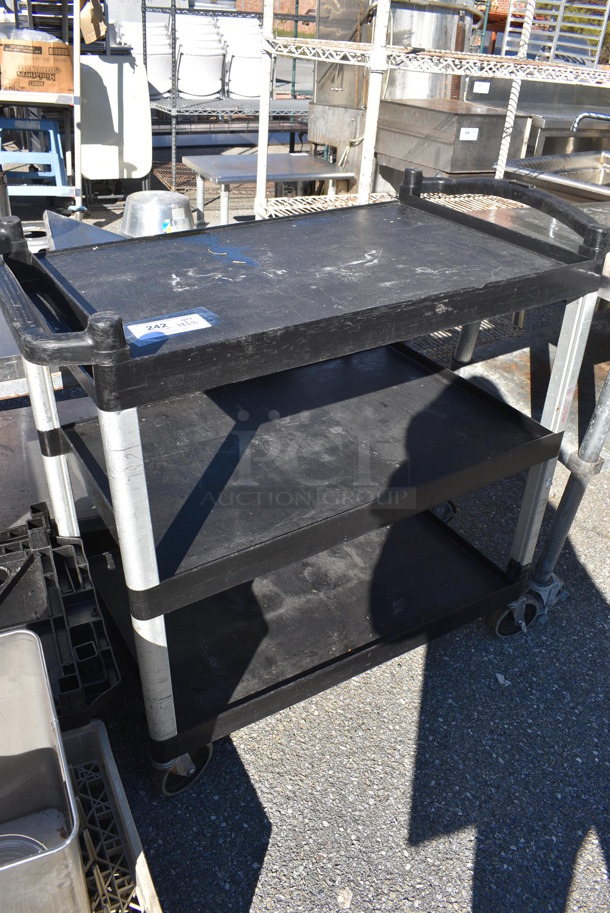 Black Poly 3 Tier Cart on Commercial Casters. 40x21x39 - Image 2 of 4