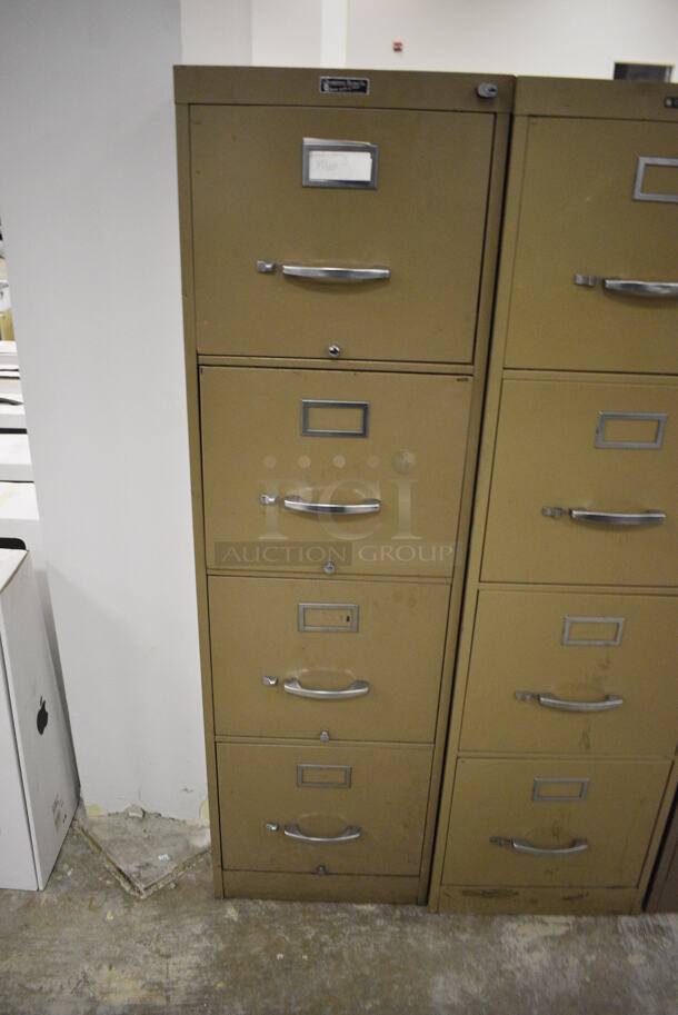 3 Tall Metal Filing Cabinets With 4 Drawers. 3 Times Your Bid!  - Image 2 of 3