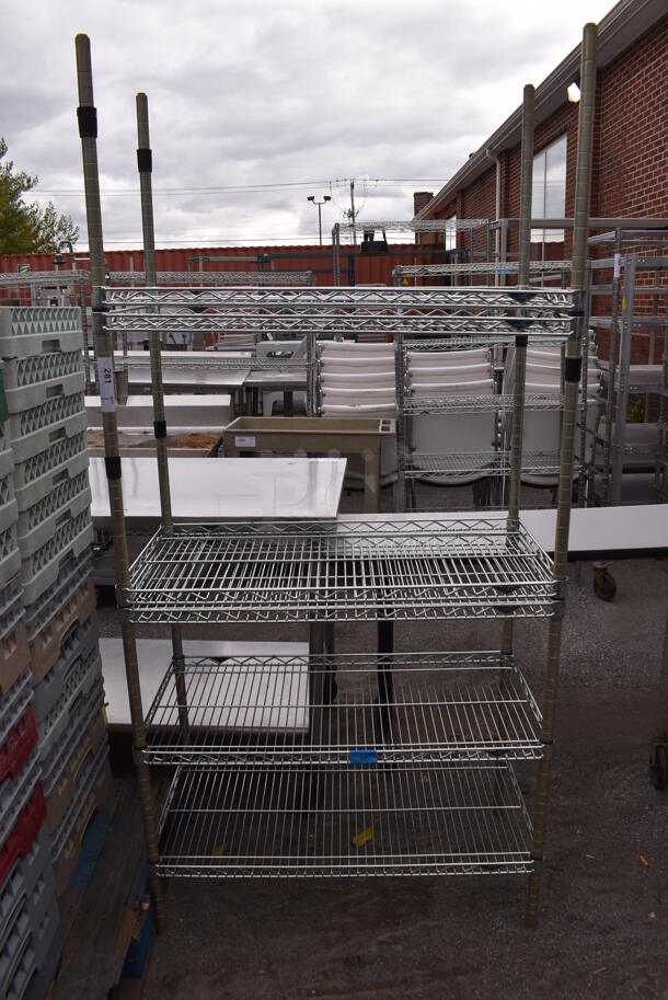 Metro Chrome Finish 6 Tier Wire Shelving Unit. BUYER MUST DISMANTLE. PCI CANNOT DISMANTLE FOR SHIPPING. PLEASE CONSIDER FREIGHT CHARGES. 36x18x74