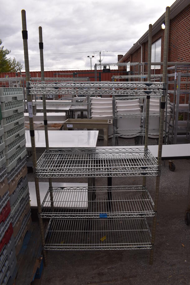 Metro Chrome Finish 6 Tier Wire Shelving Unit. BUYER MUST DISMANTLE. PCI CANNOT DISMANTLE FOR SHIPPING. PLEASE CONSIDER FREIGHT CHARGES. 36x18x74 - Image 1 of 3