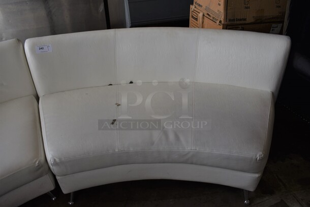 White Curved Bench. 70x32x30