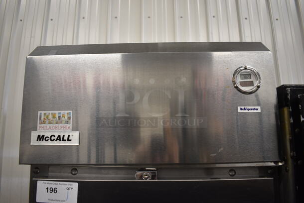 2011 McCall Model MCCR25-S Stainless Steel Commercial Single Door Reach In Cooler w/ Poly Coated Racks. Comes w/ Commercial Casters. 115 Volts, 1 Phase. 25x32x75. Tested and Working! - Image 3 of 6