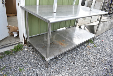 Stainless Steel Table w/ Metal Under Shelf. 