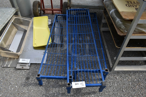 3 Blue Metal Wire Style Dunnage Racks. 3 Times Your Bid! - Image 1 of 2