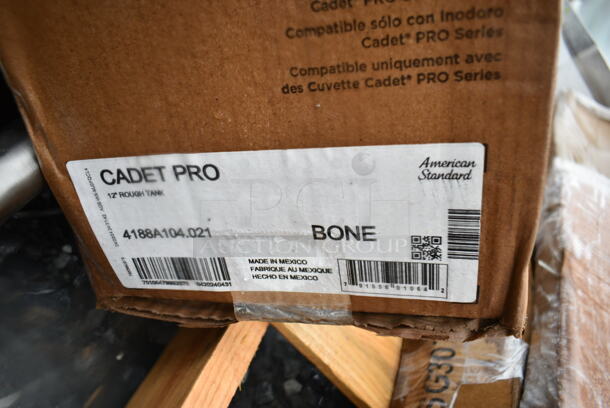 BRAND NEW SCRATCH AND DENT! American Standard Cadet PRO Right Height 4188A104.021 Bone Vitreous China Toilet Tank with Lid and 12" Rough-In - 1.28 GPF - Image 3 of 3