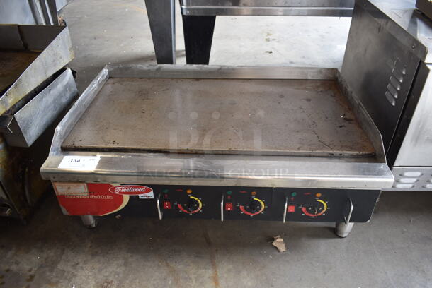 2011 Fleetwood EG36L Commercial Stainless Steel Countertop Griddle On Galvanized Legs. 220V. 