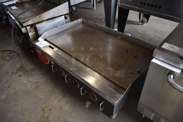 2011 Fleetwood EG36L Commercial Stainless Steel Countertop Griddle On Galvanized Legs. 220V.  - Image 3 of 5