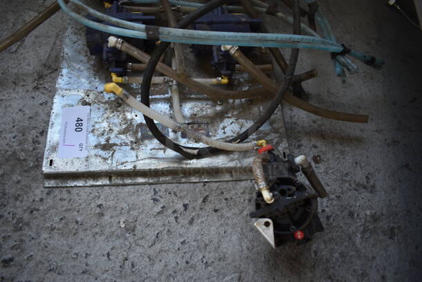 7 Soda Pumps on Metal Plank. 7 Times Your Bid! - Image 3 of 3