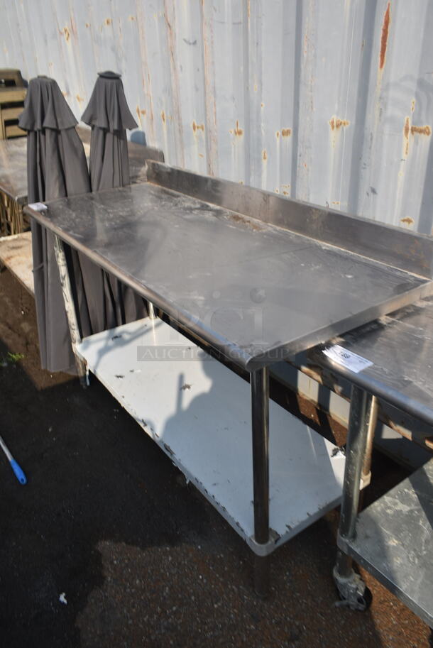 Stainless Steel Commercial Table w/ Back Splash and Under Shelf. - Image 2 of 5