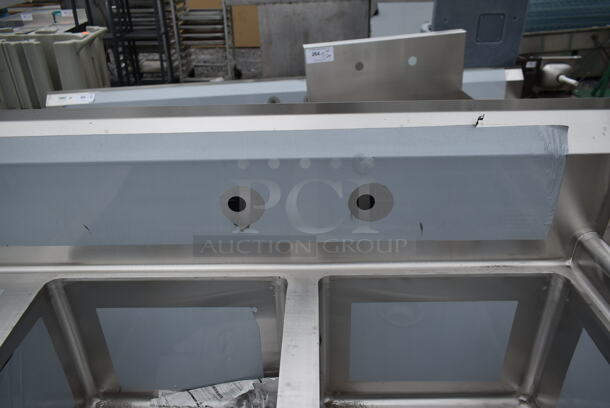 BRAND NEW SCRATCH AND DENT! Regency 600S2162018L Stainless Steel Commercial 2 Bay Sink w/ Left Side Drain Board. - Image 6 of 6