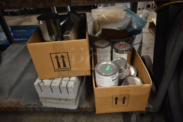 Metal 2 Tier Cart w/ Contents on Commercial Casters. - Image 8 of 8