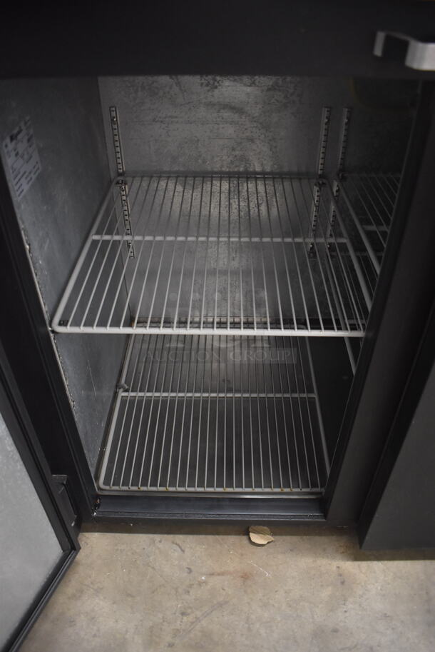 Migali Commercial BB592 Two-Door Cooler With Black Cabinet And Stainless Steel Top With Polycoated Shelves. Tested and Working! - Image 4 of 6
