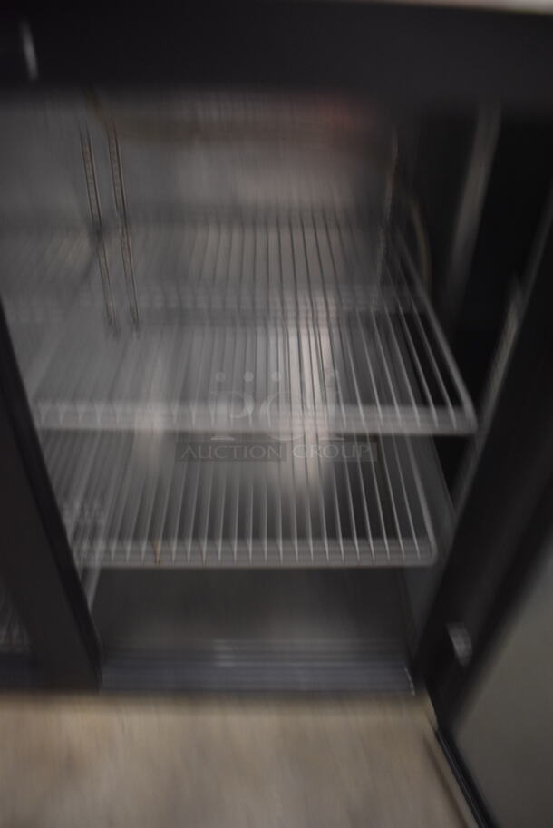 Migali Commercial BB592 Two-Door Cooler With Black Cabinet And Stainless Steel Top With Polycoated Shelves. Tested and Working! - Image 5 of 6