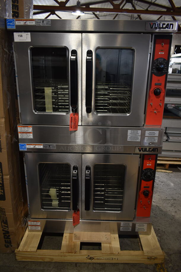 2 BRAND NEW SCRATCH AND DENT! Vulcan VC5ED ENERGY STAR Stainless Steel Commercial Electric Powered Full Size Convection Oven w/ View Through Doors, Metal Oven Racks and Thermostatic Controls. 208 Volts, 1/3 Phase. 2 Times Your Bid! - Image 1 of 11