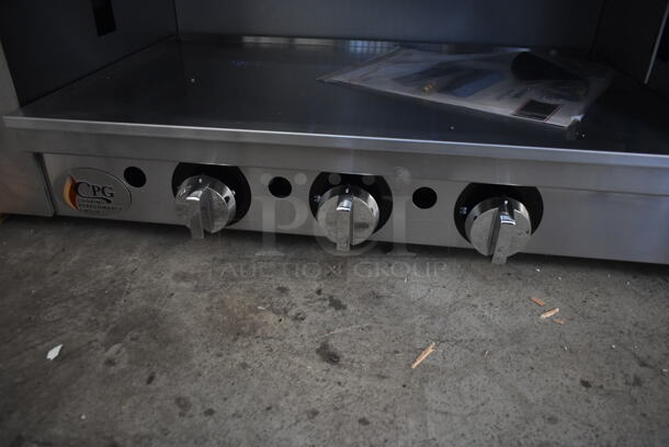 BRAND NEW SCRATCH AND DENT! Cooking Performance Group CPG 351S36SBN Stainless Steel Commercial Natural Gas Powered Salamander Broiler Cheese Melter. 36,000 BTU. Tested and Working! - Image 4 of 5