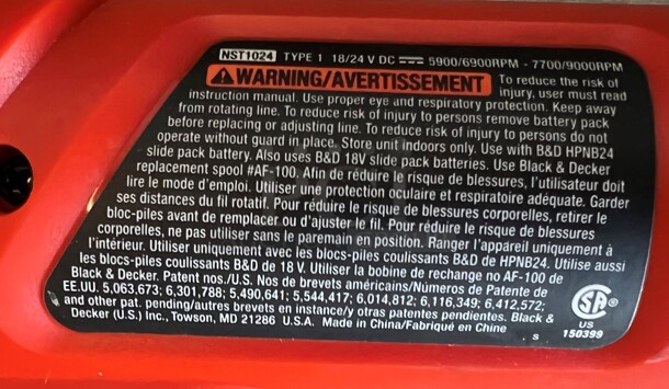 Black & Decker Battery Powered Weed Whacker. Does Not Come w/ Battery. 48" - Image 6 of 7