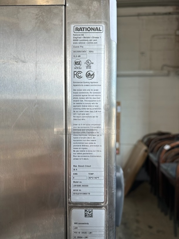 2 2020/2021 Rational LM100BE.A iCombi Pro Stainless Steel Commercial Electric Powered Combi Convection Ovens w/ View Through Doors and Metal Oven Rack on Commercial Casters. 208/240 Volts. 2 Times Your Bid! - Image 10 of 12