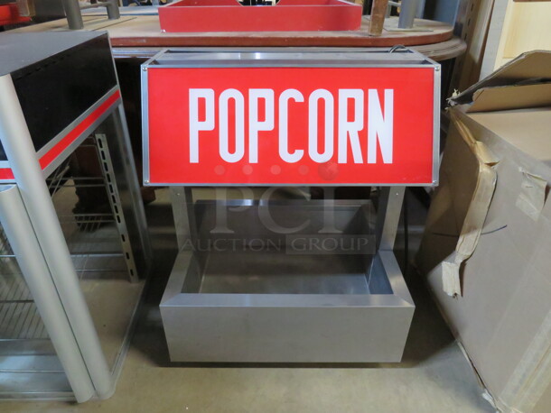 One Stainless Steel 2 Bulb Popcorn Warmer Merchandiser. 1000Watt. Model# 1000PC. 125 Volt. 24.5X20.5X32