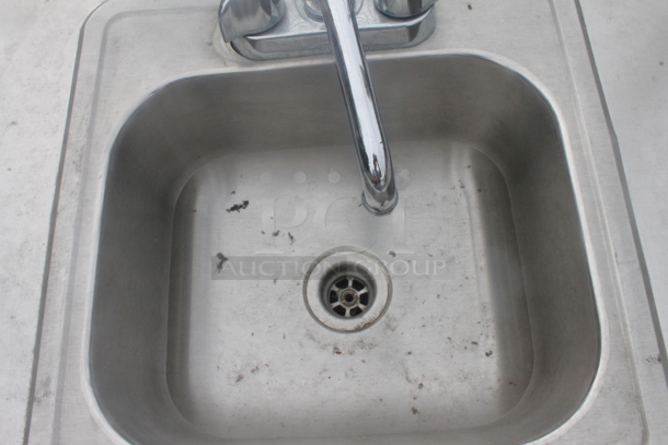 Stainless Steel Commercial Single Bay Portable Sink w/ Faucet and Handles on Commercial Casters. Bay 12x10x6 - Image 4 of 9