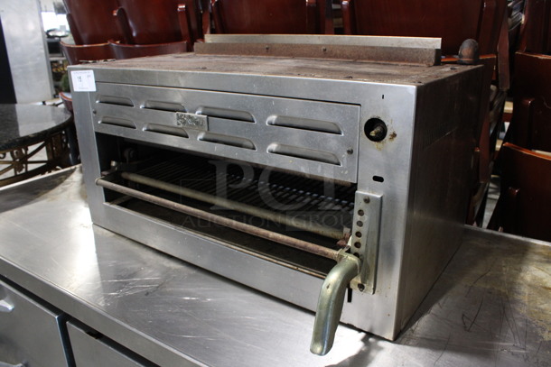 Wolf Stainless Steel Commercial Countertop Natural Gas Powered Cheese Melter. 36x25x21 - Image 3 of 6