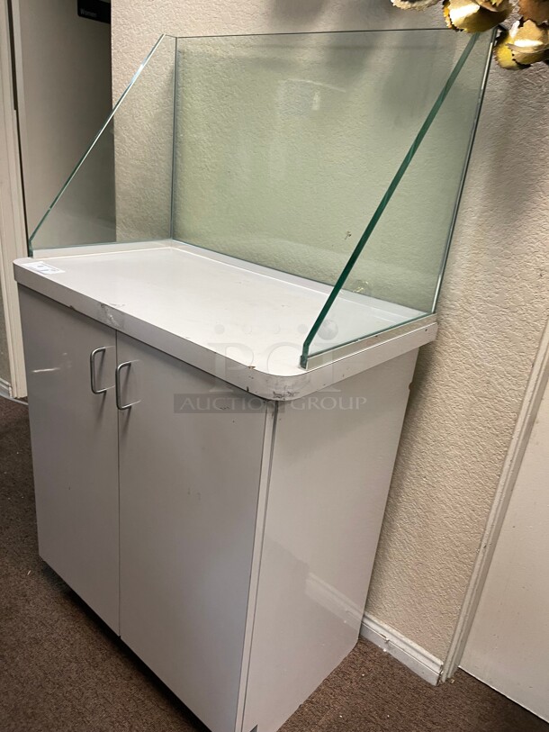 Nice! White POS Counter Commercial Cabinet With Tempered Glass Great for Front House at Restaurant  - Image 4 of 8