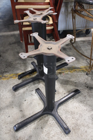 3 Black Metal Table Bases. 21x31x28. 3 Times Your Bid!