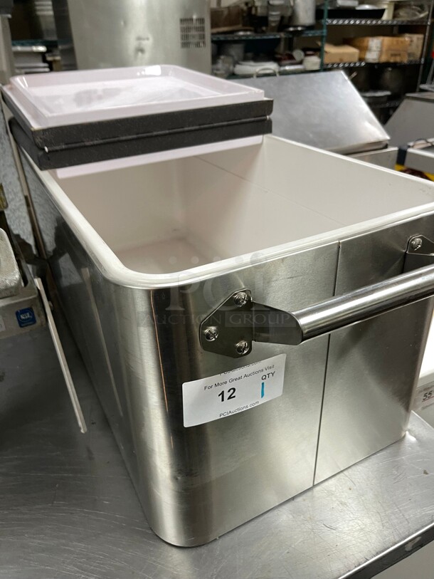 New! Choice 65 Qt. Stainless Steel Commercial Beverage Cooler Cart NSF  - Image 5 of 8