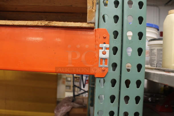 ALL ONE MONEY! Lot of Orange and Green Metal Pallet Racking. Does Not Include Contents. BUYER MUST REMOVE. - Image 3 of 5
