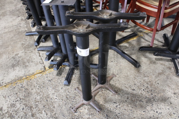 2 Black Metal Straight Leg Table Bases. 20x6x28. 2 Times Your Bid!