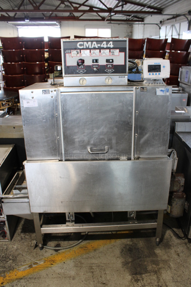 CMA Model CMA-44 Stainless Steel Commercial Conveyor Dishwasher. 64x30x70 - Image 2 of 9