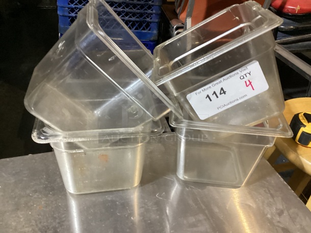 Plastic Square Prep Containers. QTY-4. 
(6.75 x 6.5 x 6). 
Your Bid x 4 - Image 1 of 1