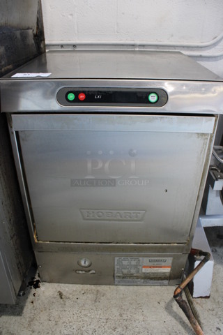 Hobart Model LXi Stainless Steel Commercial Undercounter Dishwasher. Appears To Be 208 Volt, 1 Phase. 24x25.5x34
