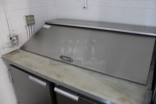Leader Stainless Steel Commercial Sandwich Salad Prep Table Bain Marie Mega Top on Commercial Casters. 115 Volts, 1 Phase. 48x32x45. Tested and Powers On But Temps at 45 Degrees - Image 3 of 8