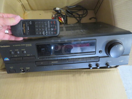 One Technics Ampli-Tuner Stereo Receiver. #SA-EX140.