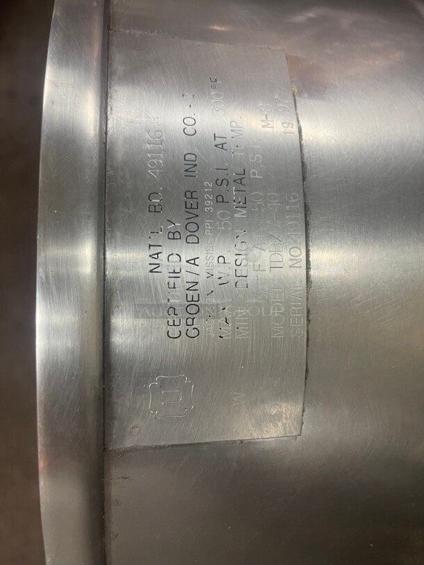 Working! Groen 10 Gal. Commercial Steam Kettle Electric 220 Volt 3 Phase NSF Tested and Working!  - Image 8 of 9