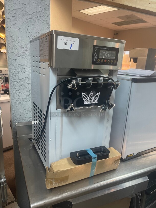 Bran New! Commercial Counter Top Three Flavors Ice Cream Machine 115 Volt 1200 Watts NSF Tested and Working!