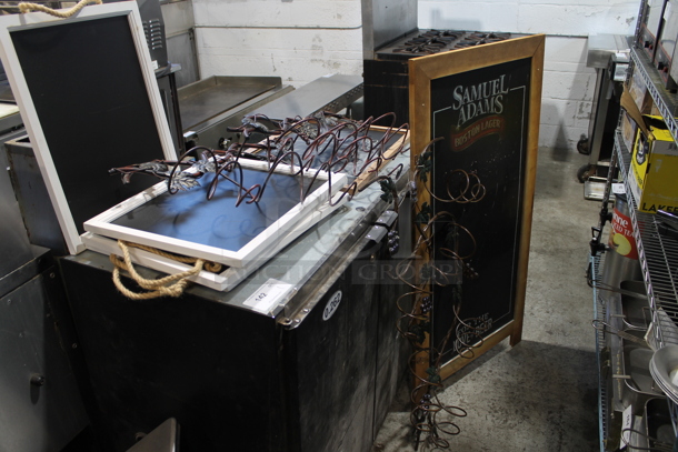 ALL ONE MONEY! Two Tier Lot of Various Items Including Metal Decorations and Black Board Signs - Image 2 of 6